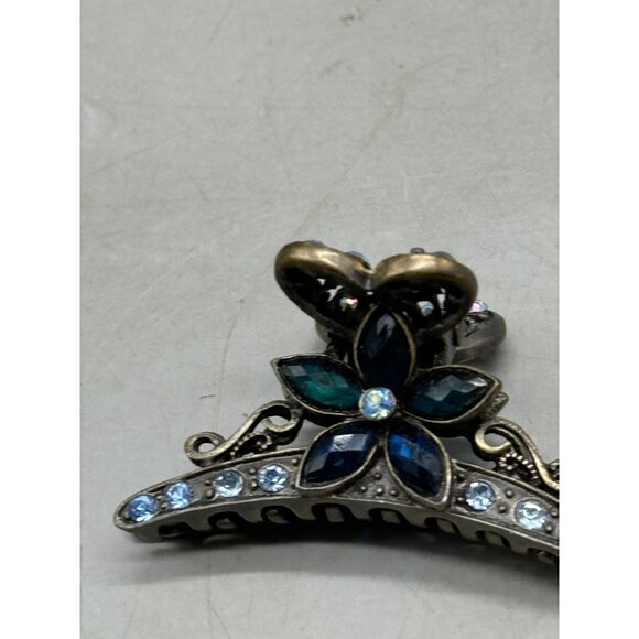 elegant floral metal hair clip blue heart butterfly blue embellished blue READ - Picture 6 of 6